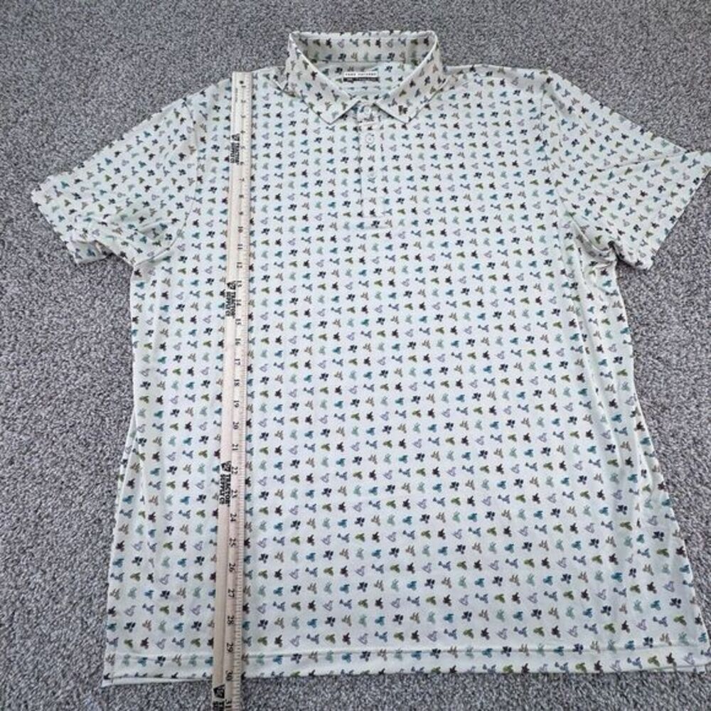 Fore Fathers Mens 2XL Beige Short‎ Sleeve Golf Polo Motorcycle Print - Picture 7 of 7